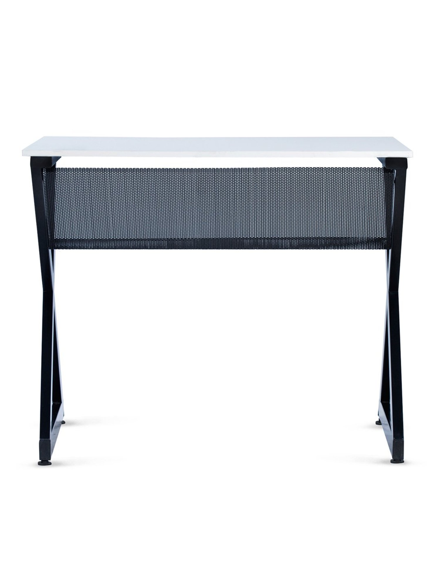 Delite Kom XOXO Frosty White & Black Engineered Wood Study Table