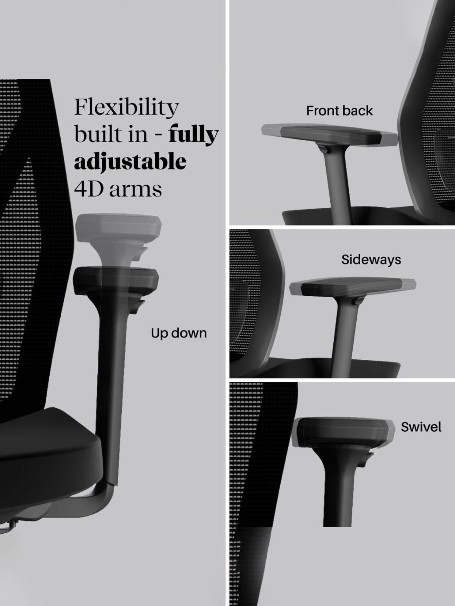 HNI India Verta Black PU Foam Lumbar Support Desk Chair