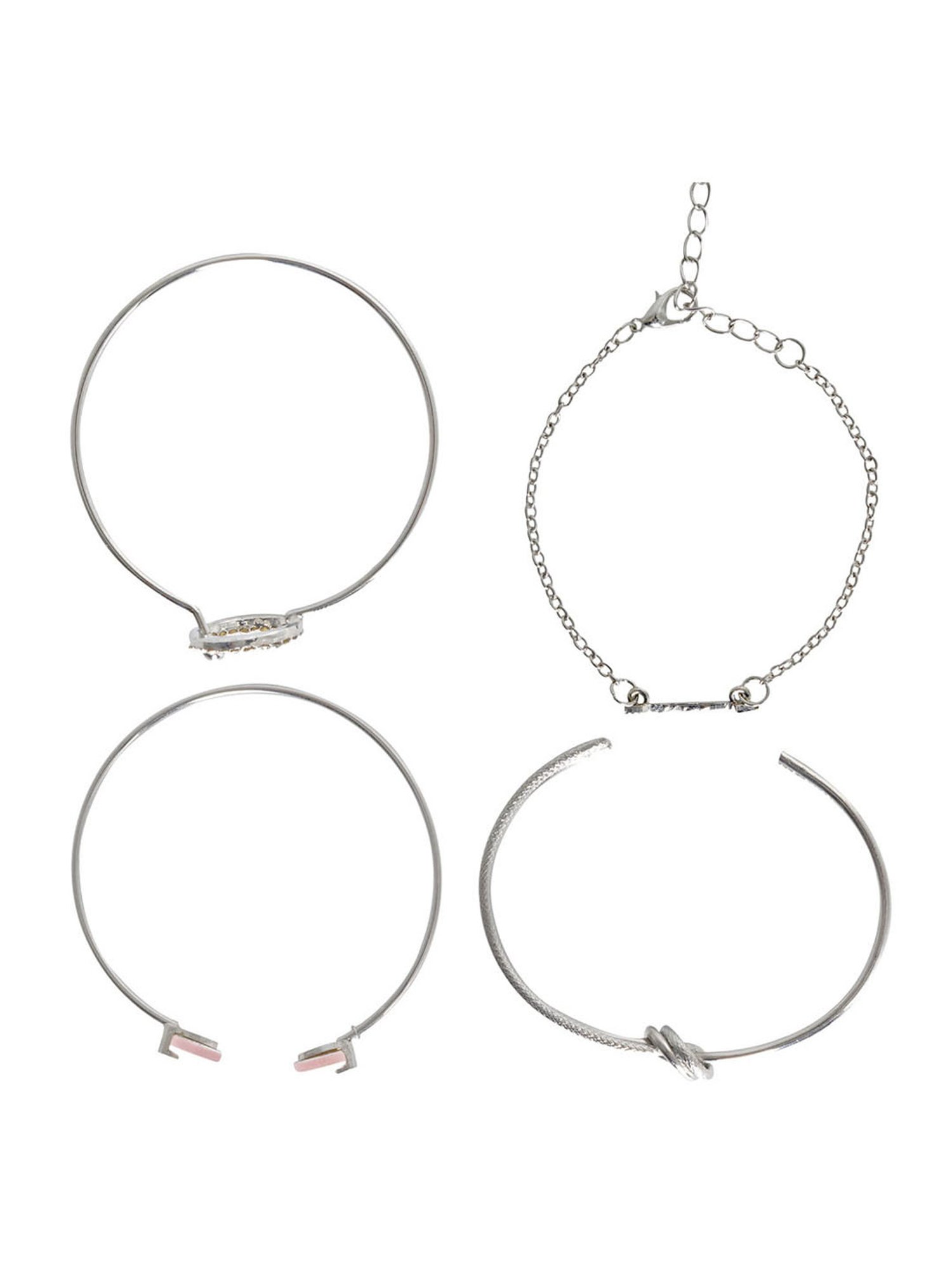 Joker & Witch Silver Romance Apollo Flexible fit Bracelet - Set of 4