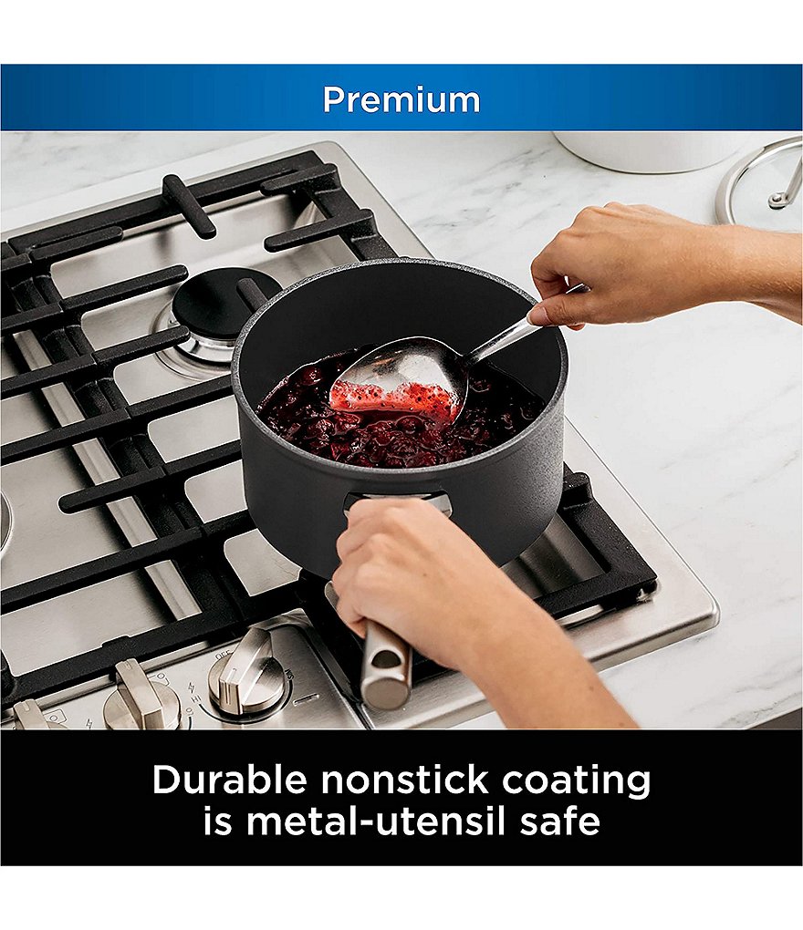 Ninja Foodi&trade; NeverStick&trade; Premium Hard-Anodized 3.5-Quart Saucepan with Glass Lid