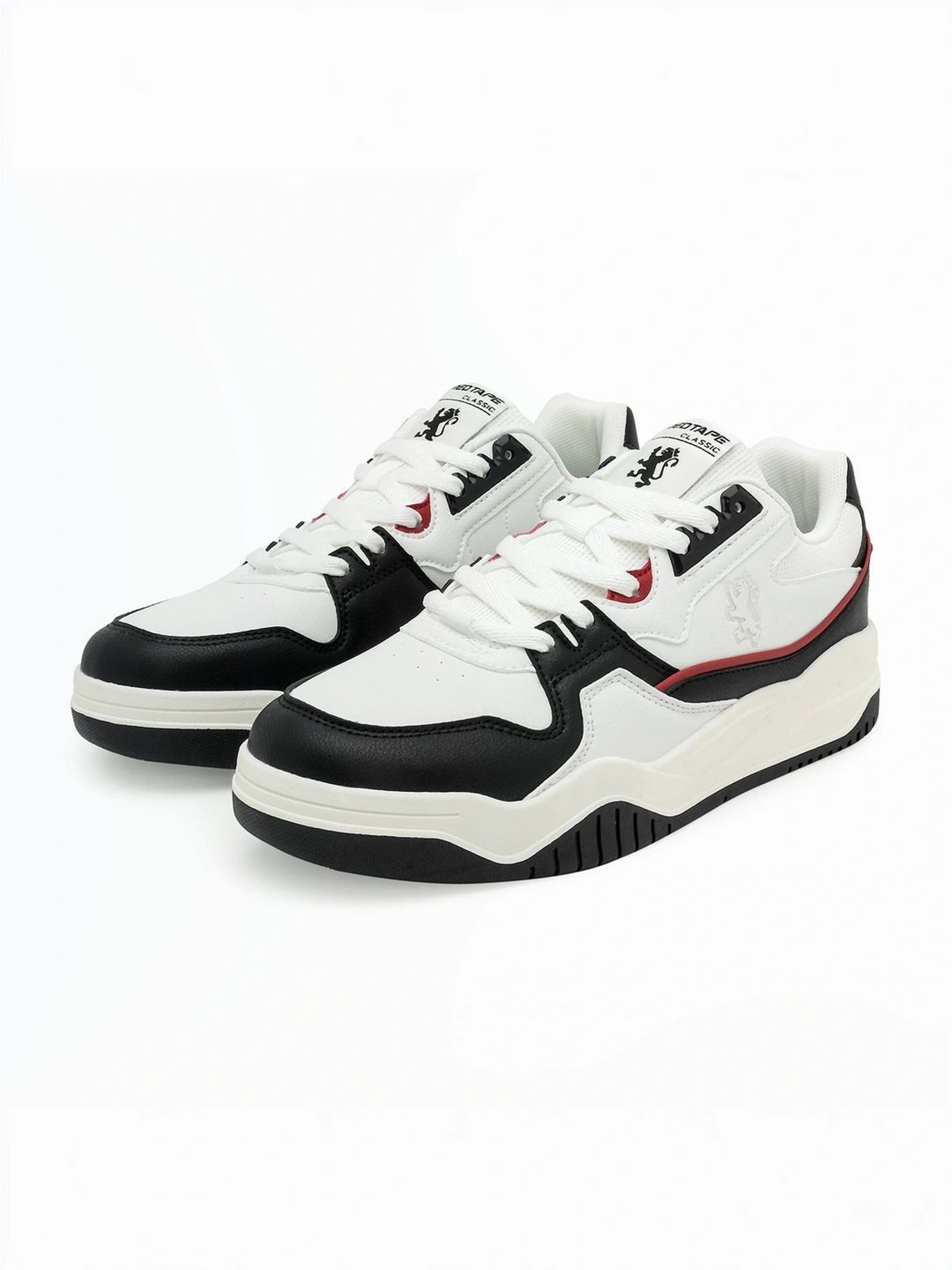 Red Tape Men's Slam Dunk Classics Black & White Casual Sneakers