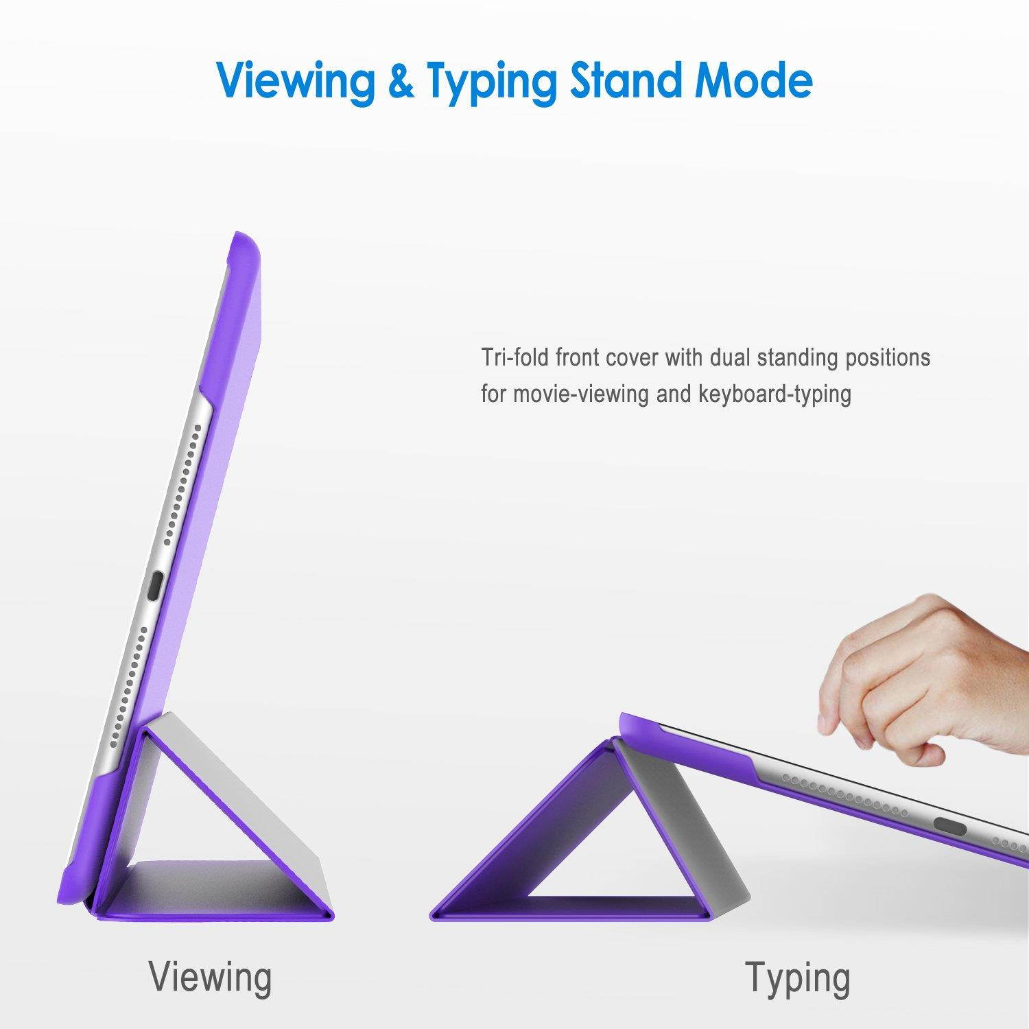JETech Case for Apple iPad Air 2 (Not for iPad Air 1st Edition), Smart Cover Auto Wake/Sleep, Purple