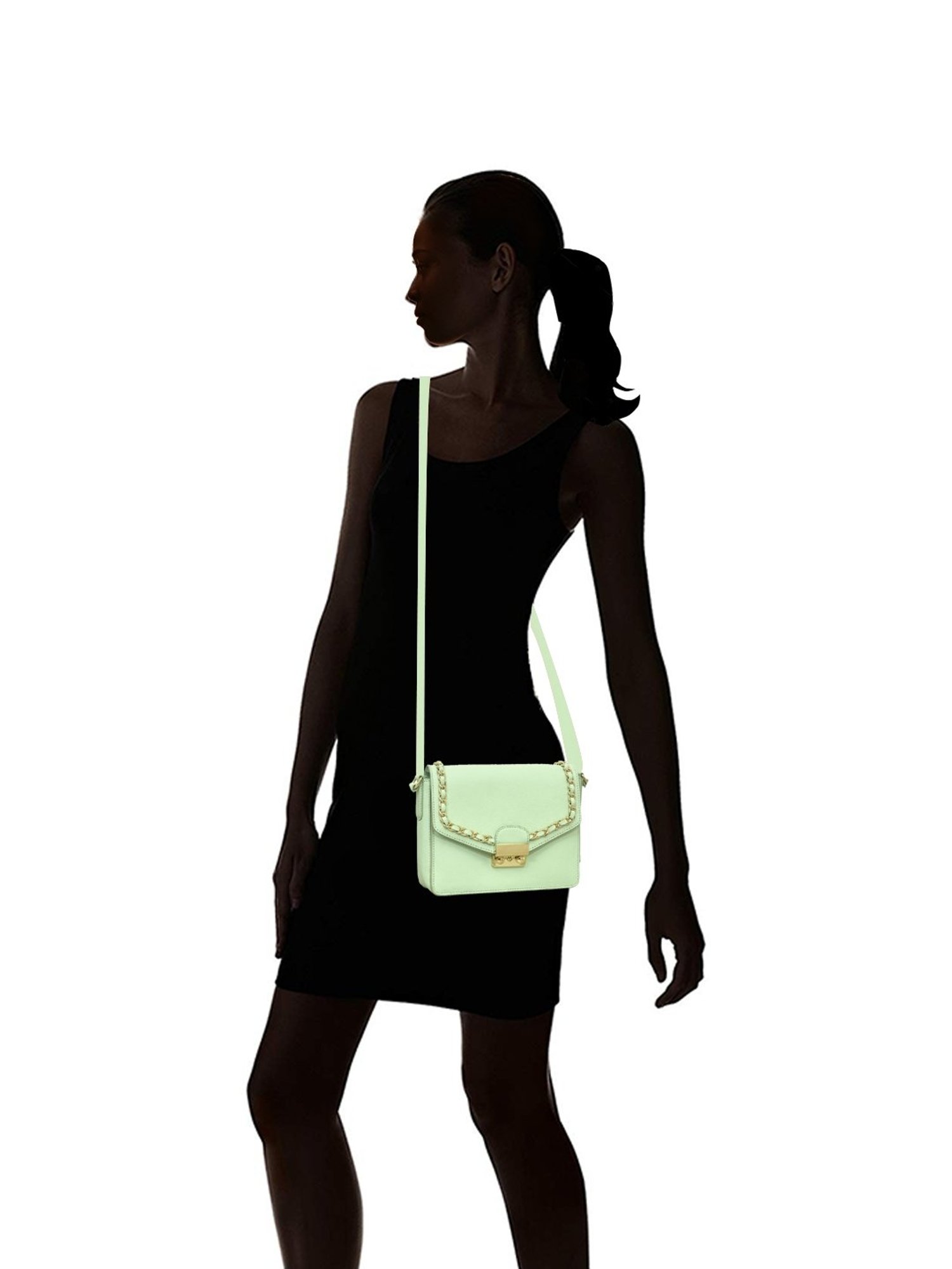 Eske Liza Green Solid Medium Sling Handbag
