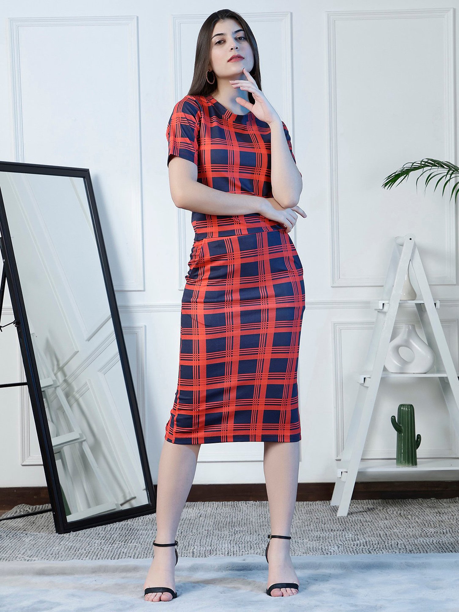NEUDIS Red & Navy Checks Co-Ord Set