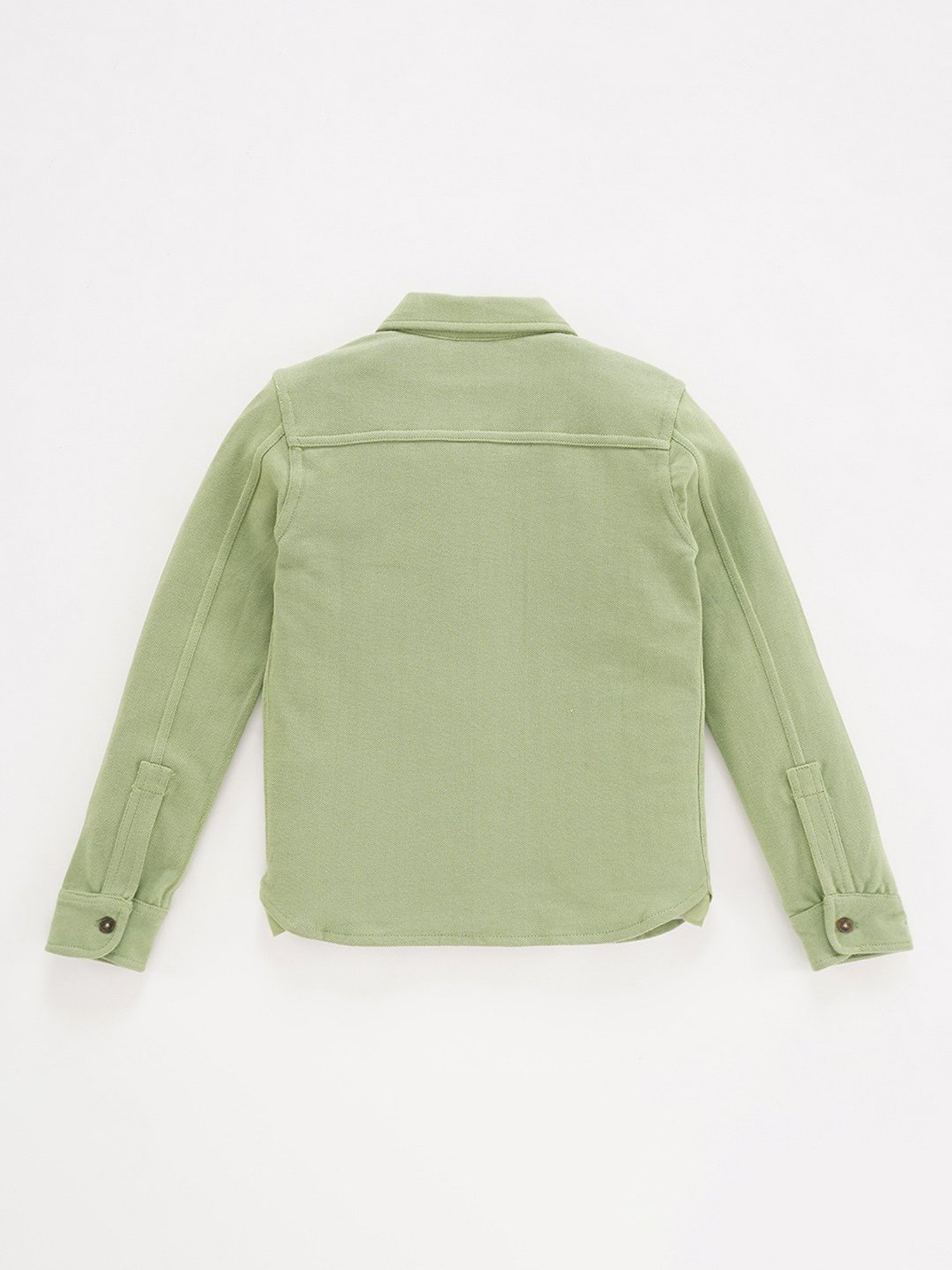 Ed-a-Mamma Kids Green Solid Full Sleeves Shirt