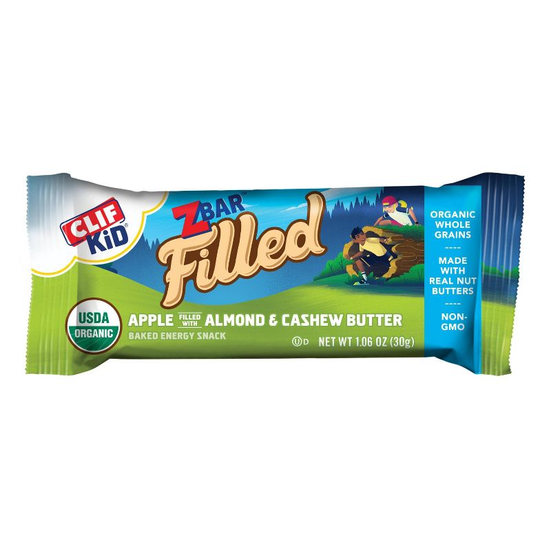 CLIF Kid ZBAR Filled Apple filled with Almond & Cashew Butter Snack Bars - 5ct