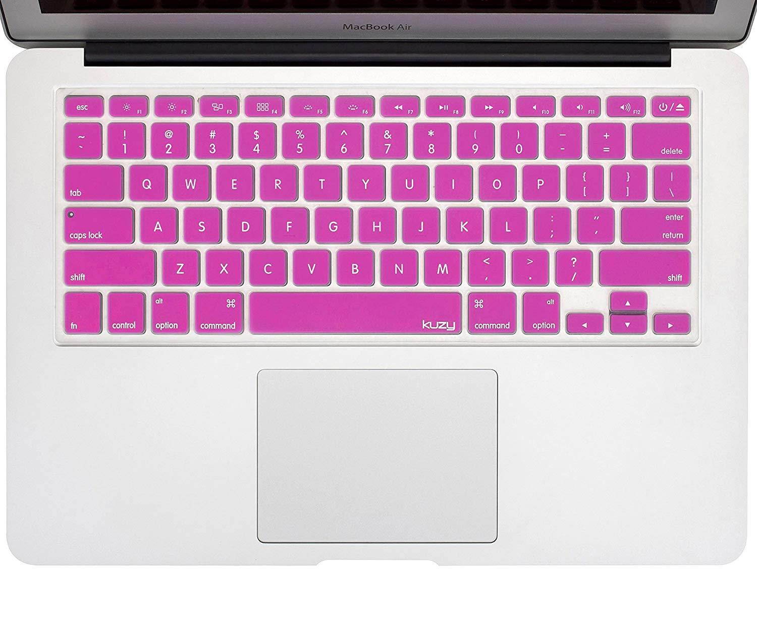 Kuzy MAGENTA Keyboard Cover Silicone Skin for MacBook Pro 13" 15" 17" (with or w/out Retina Display) iMac and MacBook Air 13" - Magenta