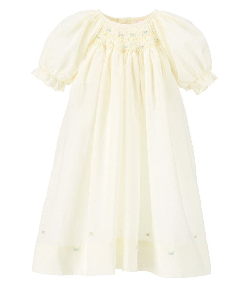 Habitual Baby Girls 12-24 Months Puff Short-Sleeve Asymmetrical Ruffled Denim Dress