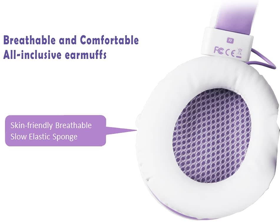 SUPSOO Stereo Gaming Headphones for PS4, PC, Xbox One Controller, Noise Cancelling Over Ear Headphones with Mic, Bass Surround, Soft Memory Earmuffs for Laptop Mac Nintendo Switch Games (L19-purple)