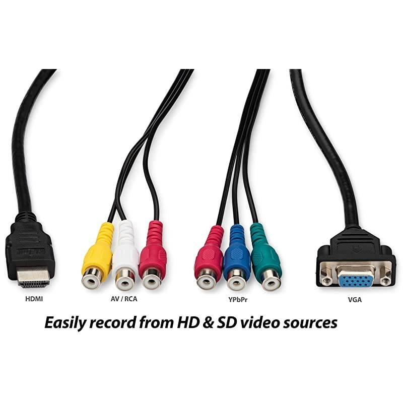 HD Capture Box Platinum - Capture and Stream Video from HDMI, RCA, AV, VGA, YpbPr, VHS, VCR, DVD, Camcorders, Hi8