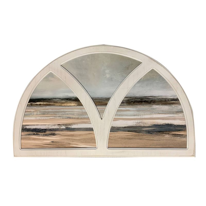 19" x 32" Arch Shaped Coastal Framed Wall Art - New View