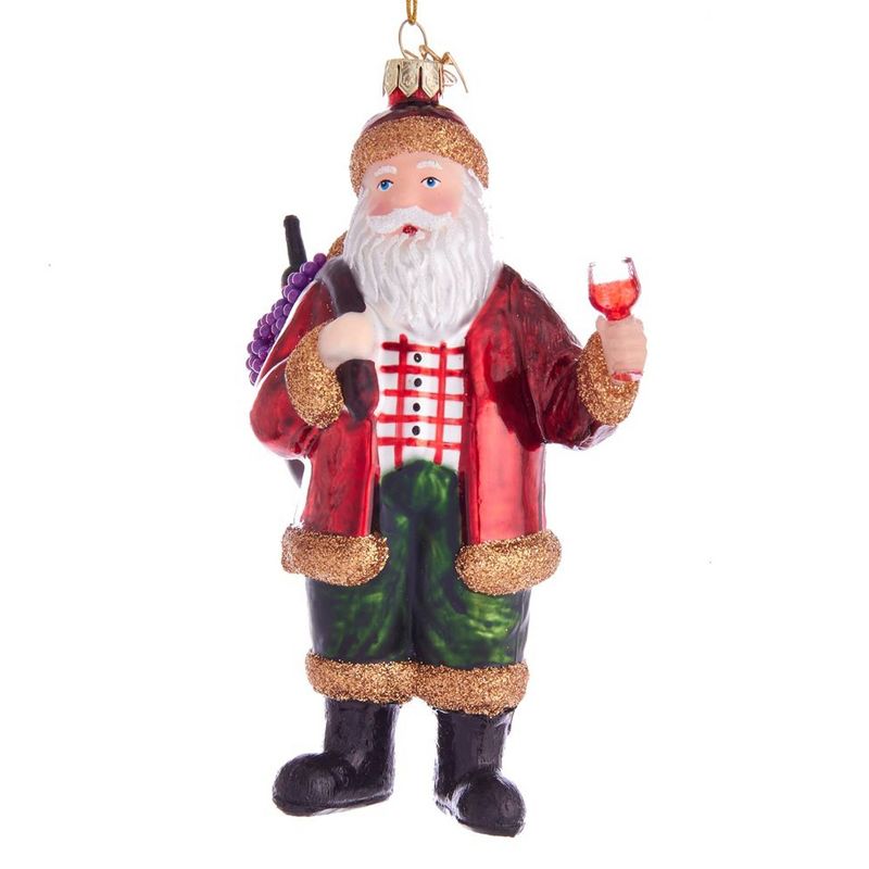 Noble Gems 5.5" Wine Santa Grapes Vineyard  -  Tree Ornaments