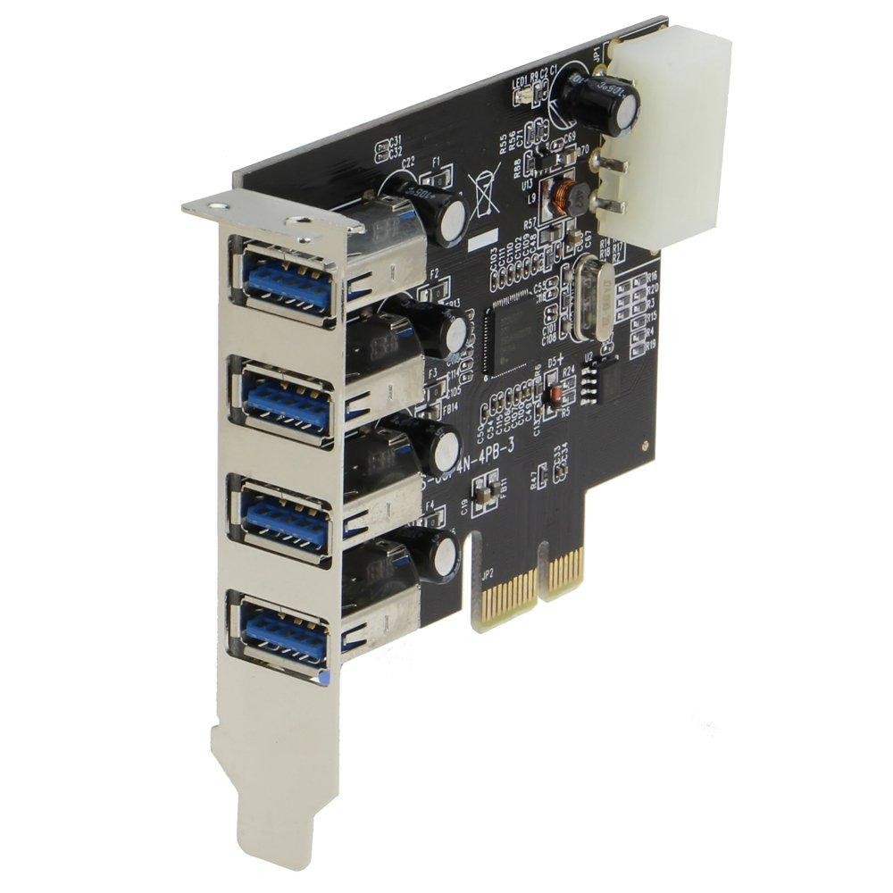 SEDNA - PCI Express 4 Port (4E) USB 3.0 Adapter - with Low Profile Bracket - (NEC/Renesas uPD720201 chipset)