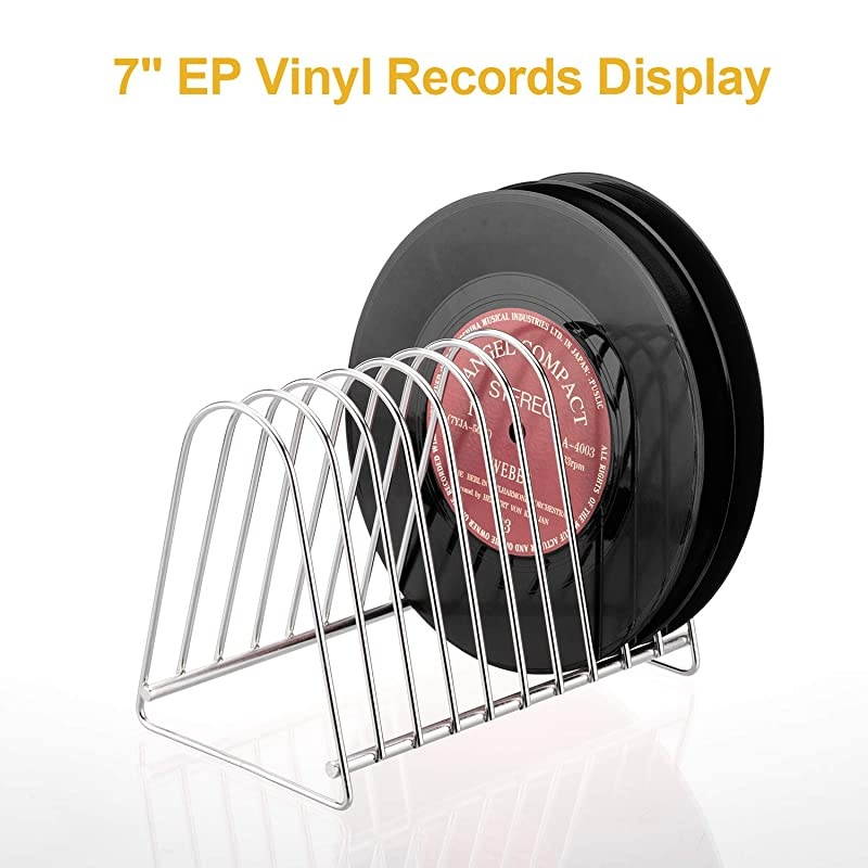 Vinyl Record Stand Storage Holder for 12" LP 7" EP Vinyl Records Drying Table Record Stand Stainless for 10 pcs Records