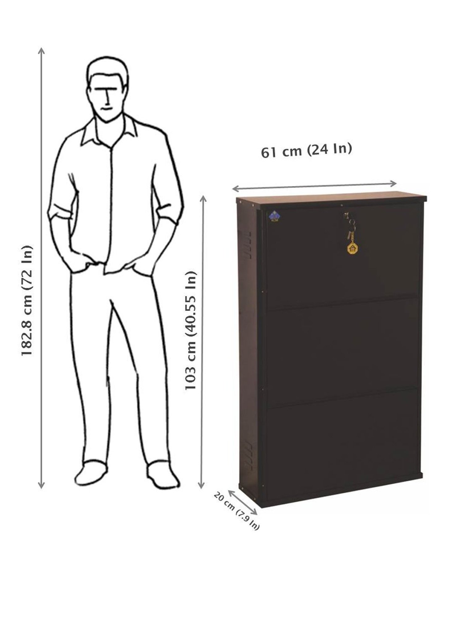 Delite Kom Metal Shoe Rack - 24" 3 Shelf, Ivory Green, PowderCoat, Wall Mount, DIY