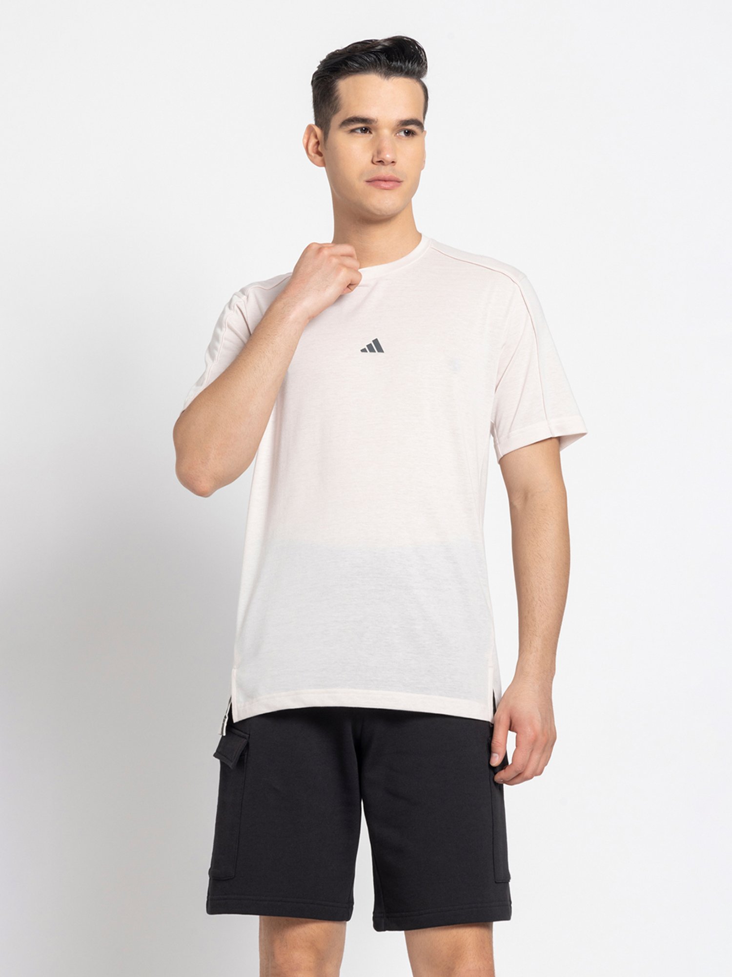 adidas Light Pink Slim Fit Yoga Training T-Shirts