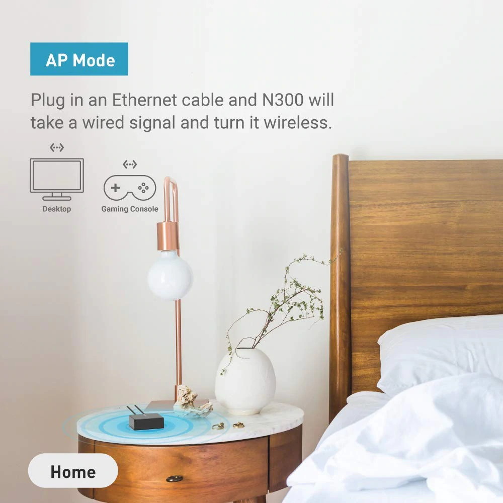 microuter-N300 Access Points Nano Travel Router OpenWrt Pre-Installed WiFi Repeater Bridge AP Extender 300Mbps One Ether Port