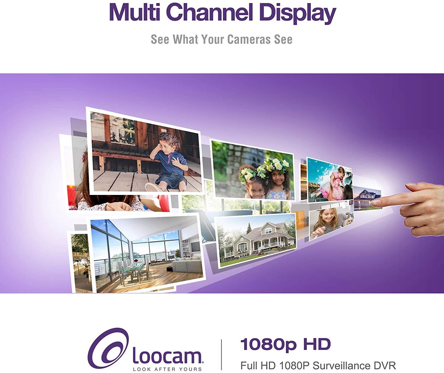 Loocam 8 Channel 1080p Surveillance DVR with 2TB Hard Drive, 8CH Hybrid 4-in-1 Digital Video Recorder to Compatible with 960H/720p/1080p CCTV Security Cameras, Free iOS and Android APP