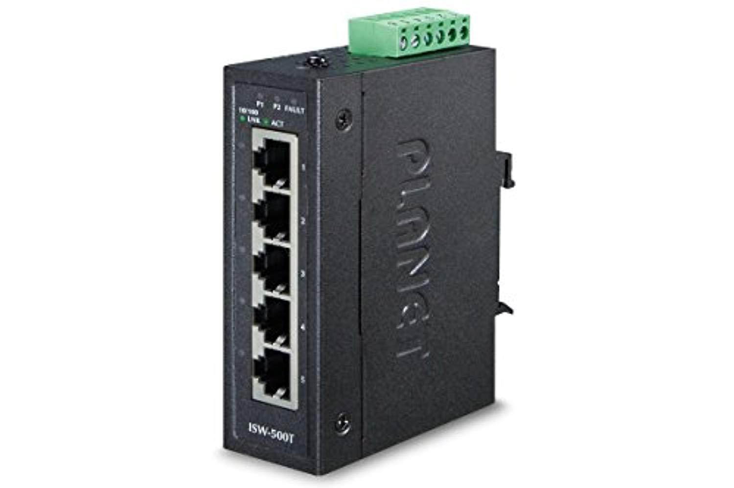 Planet ISW-500T IP30 Compact Size 5-Port 10/100TX Industrial Fast Ethernet Switch (-40~75 degrees C)