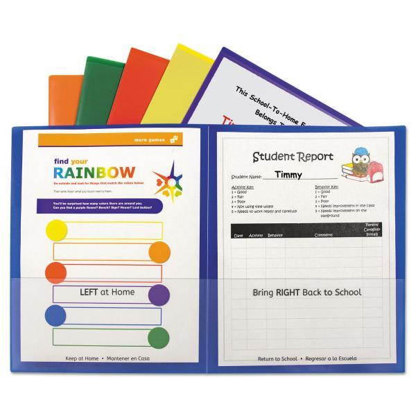 C-Line Classroom Connector Folders, Assorted, 6/Pk 32010