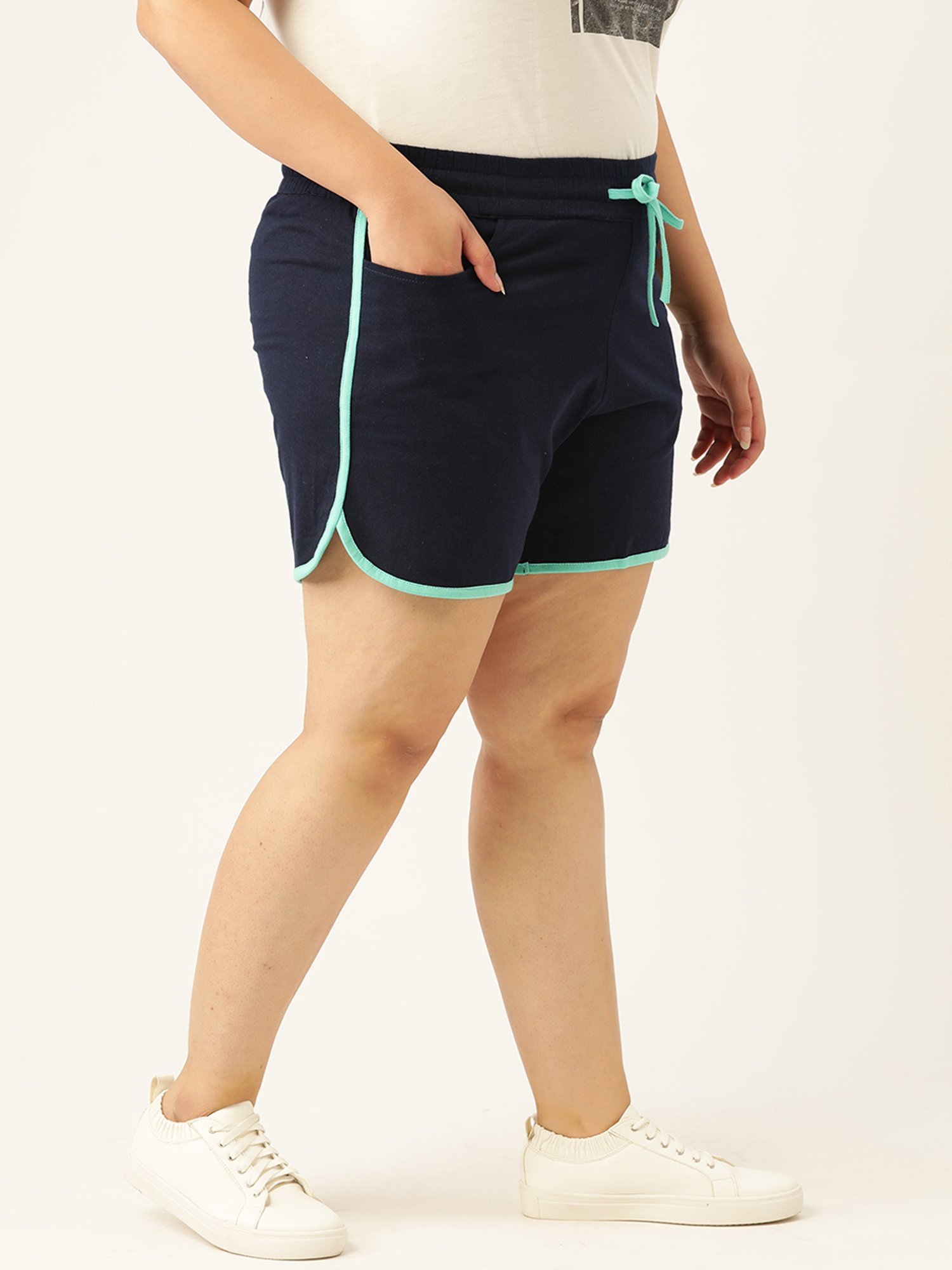 theRebelinme Navy Cotton Shorts