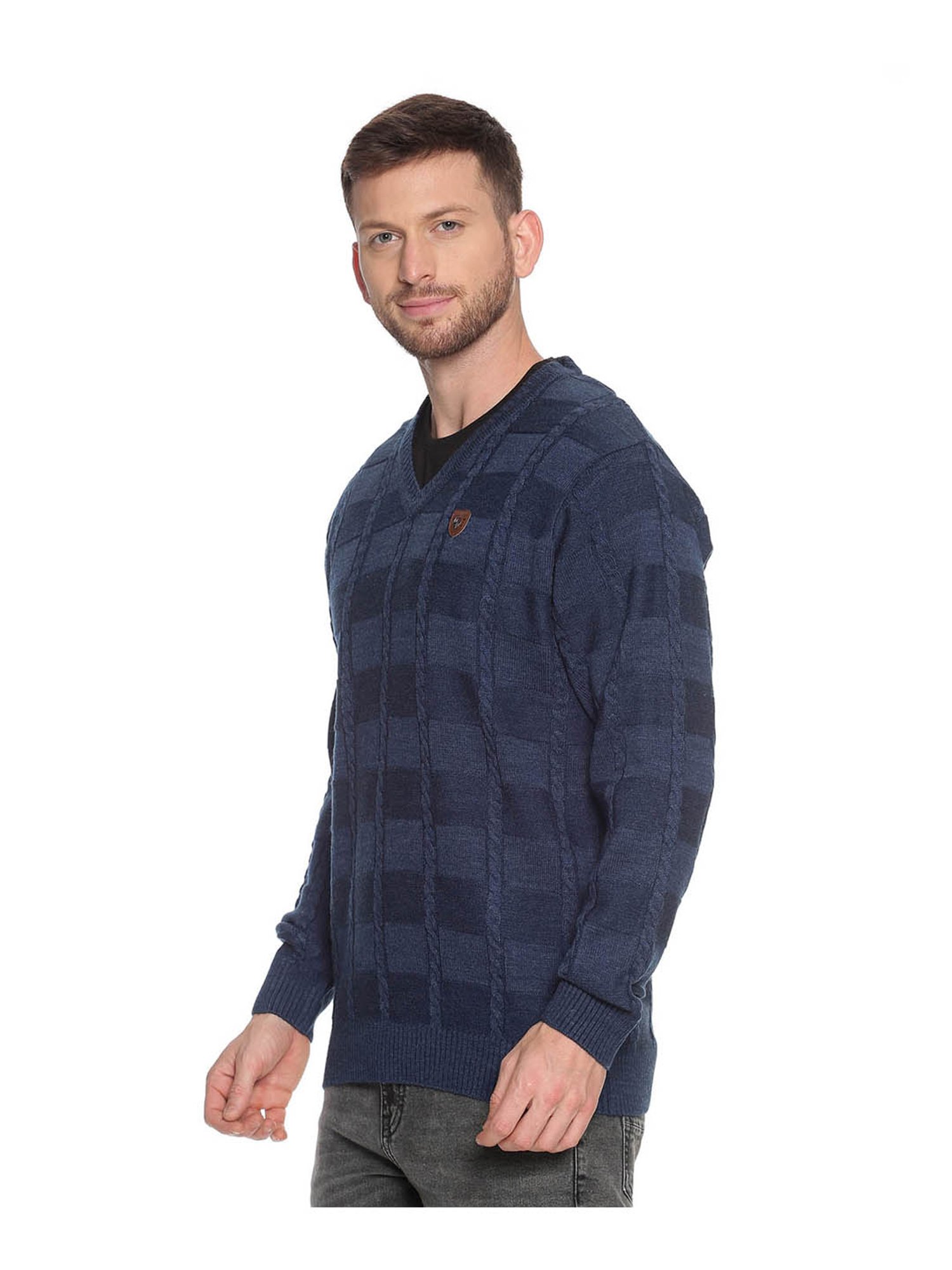 Venitian- Forbidden Clothing Indigo Self Design Sweater