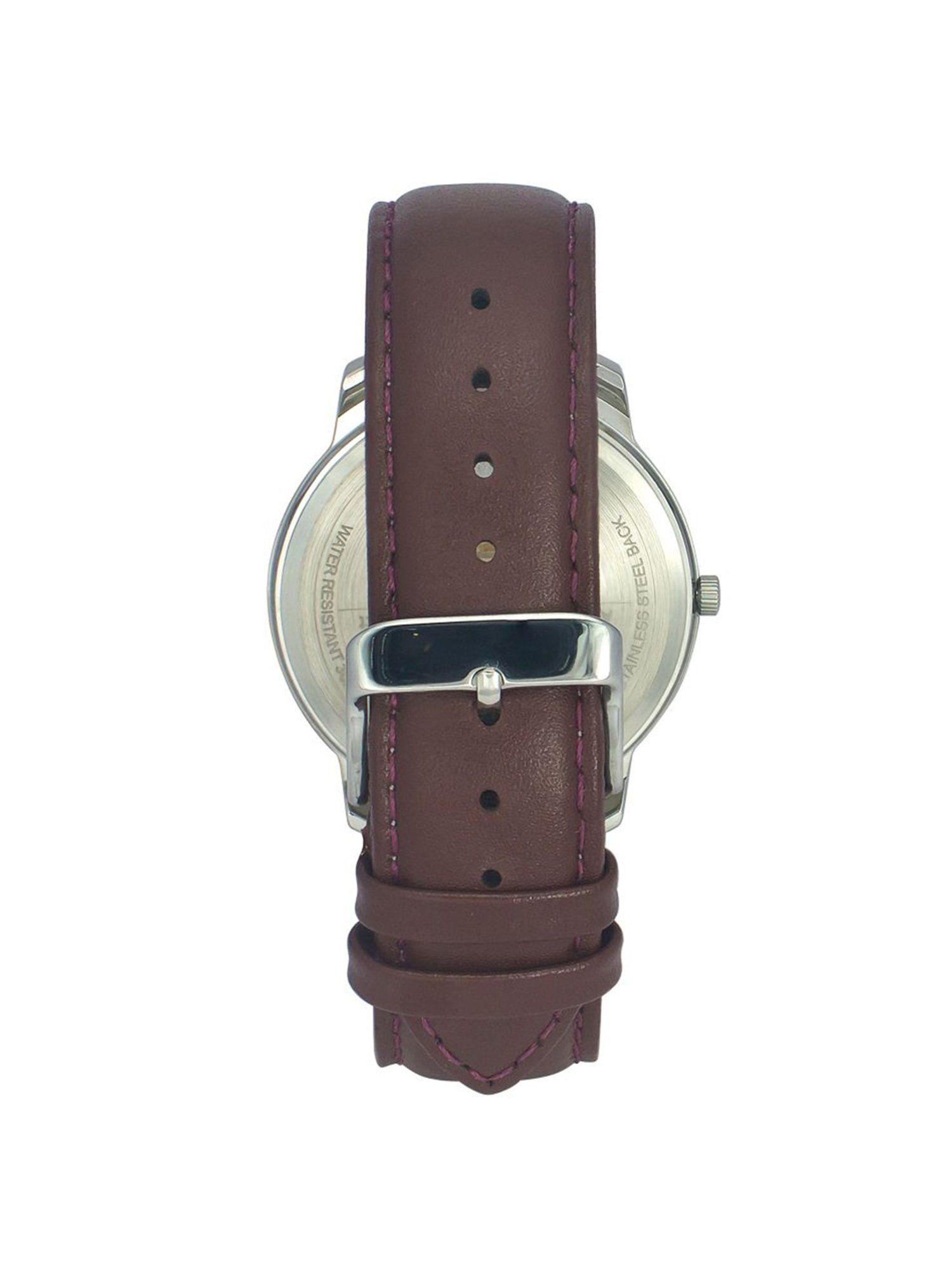 Helix By Timex Grey Round Dial Analog Leather Men Watch - TW039HG08