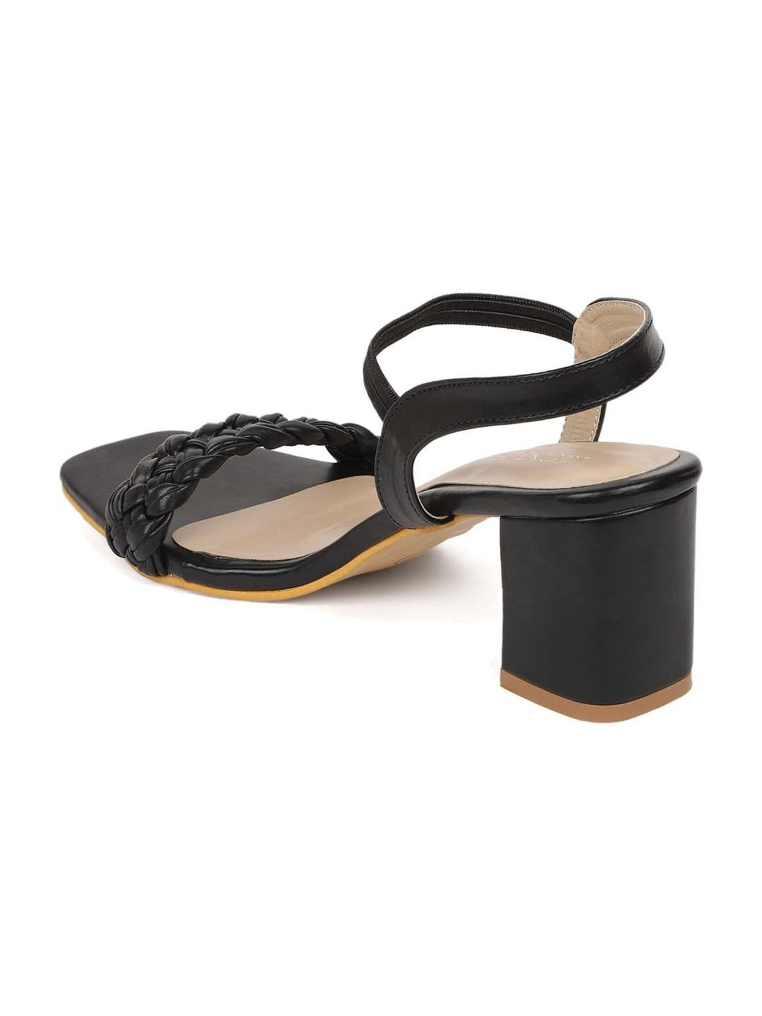 Iconics Women's Black Ankle Strap Sandals