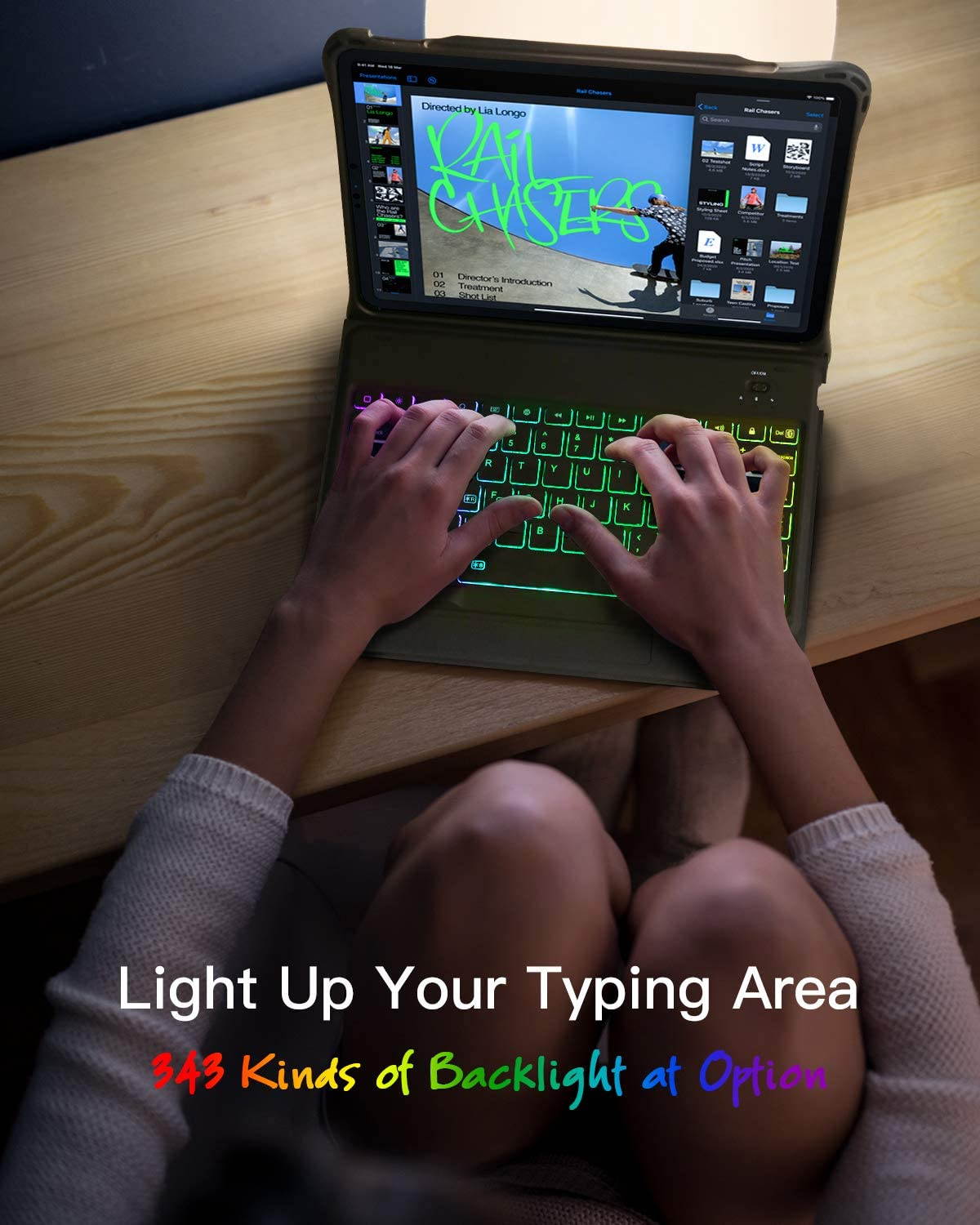 Inateck iPad Pro 11 Keyboard Case Compatible with 2020/2018 iPad Pro 11 Inch ONLY (Gen 3 & 4), DIY Backlight Detachable Bluetooth, KB02005