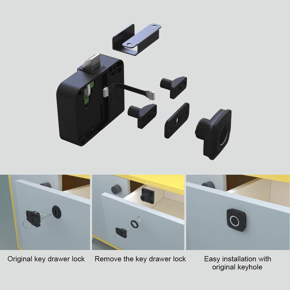 Anti Theft Intelligent Fingerprint Cabinet Lock Biometric Keyless Sensitive Mini