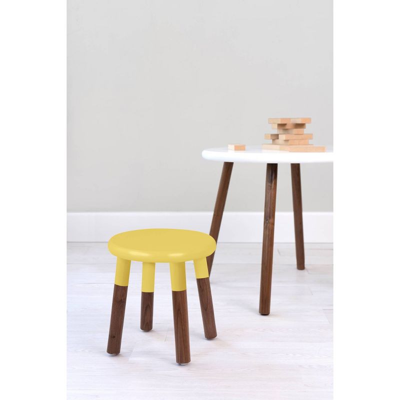 Set of 2 Peewee Wood Veneer Kids' Chairs Solid Walnut/Yellow - Nico & Yeye