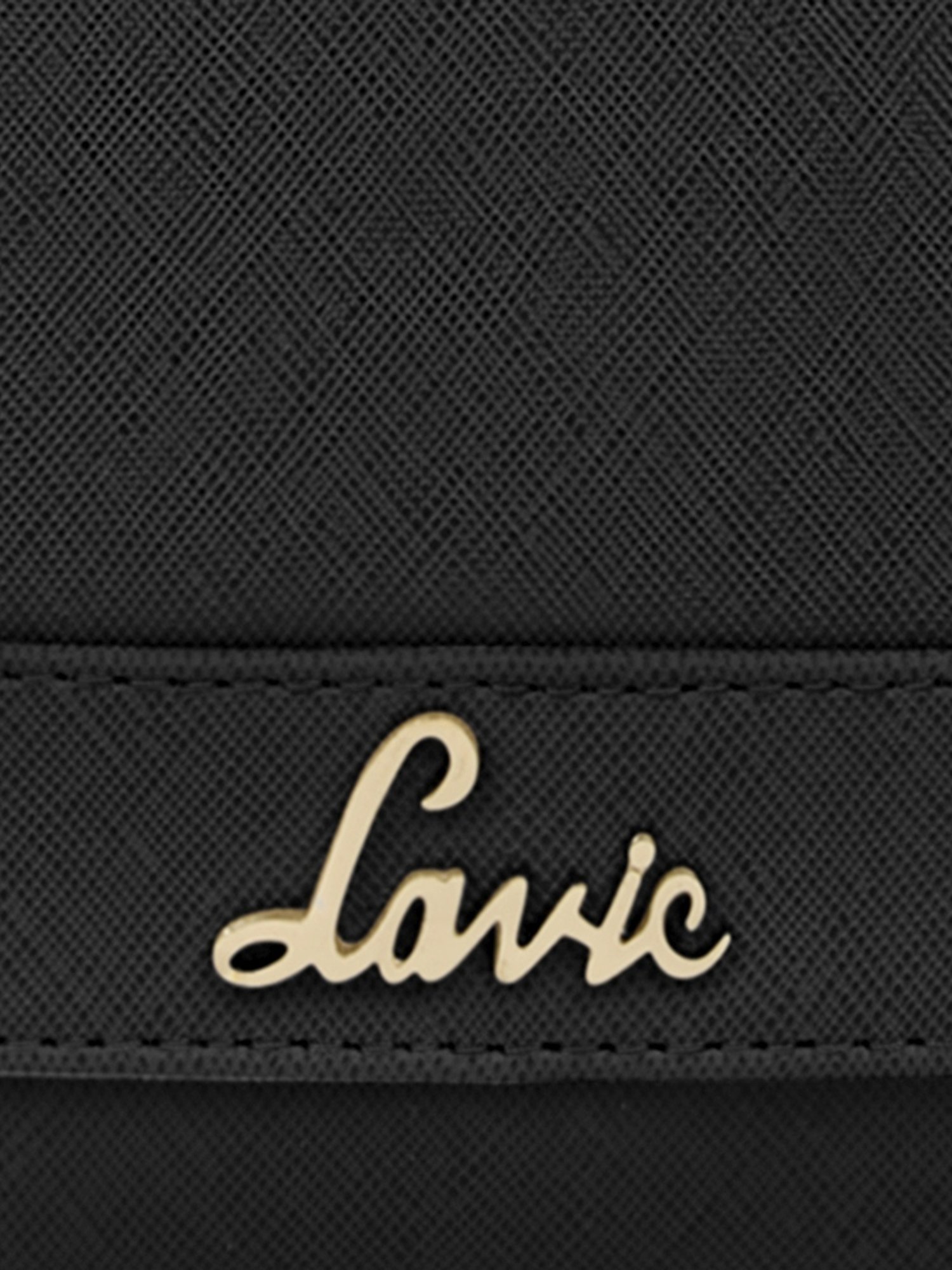 Lavie Quick Access Black Polyester Solid Sling Handbag