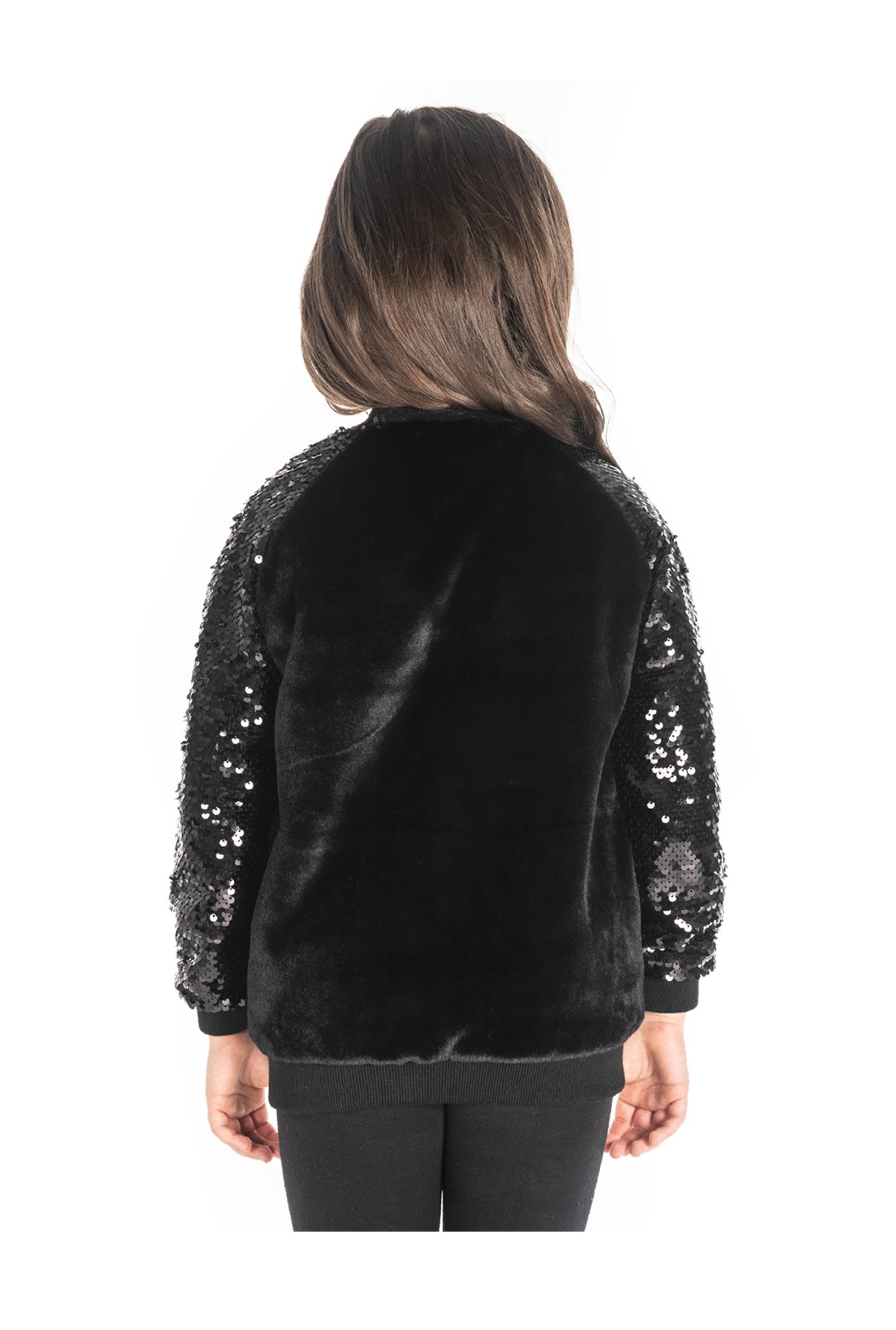 Elle Kids Black Self Pattern Jacket