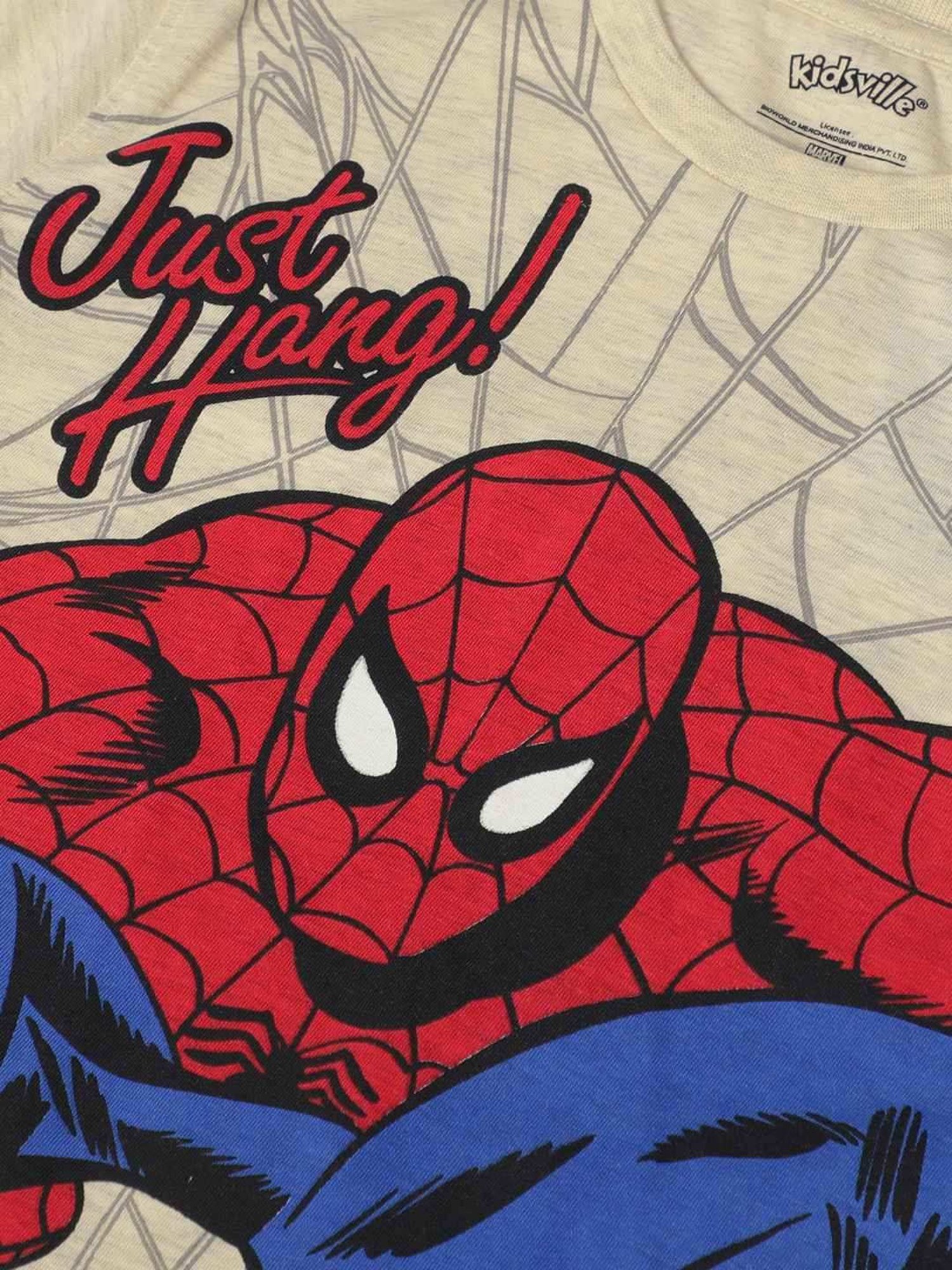 Kidsville White & Red Printed Spiderman T-Shirt