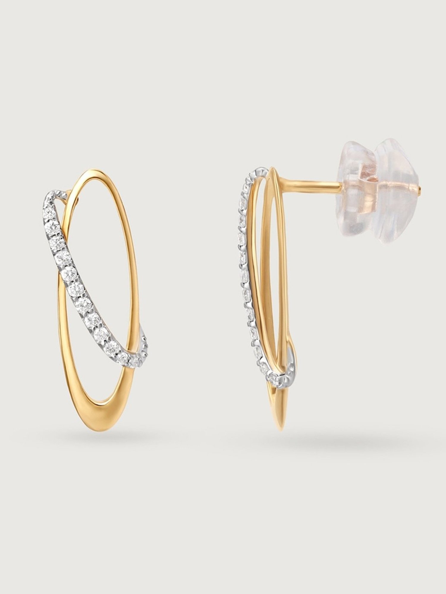 Mia by Tanishq Aurora Beauties 14k Gold & Diamond Stud Earrings