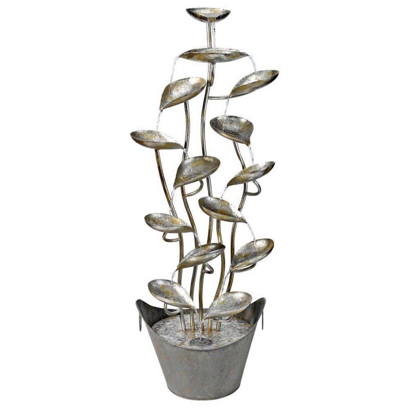 Rain Forest Leaves Cascading Metal Fountain - Acorn Hollow