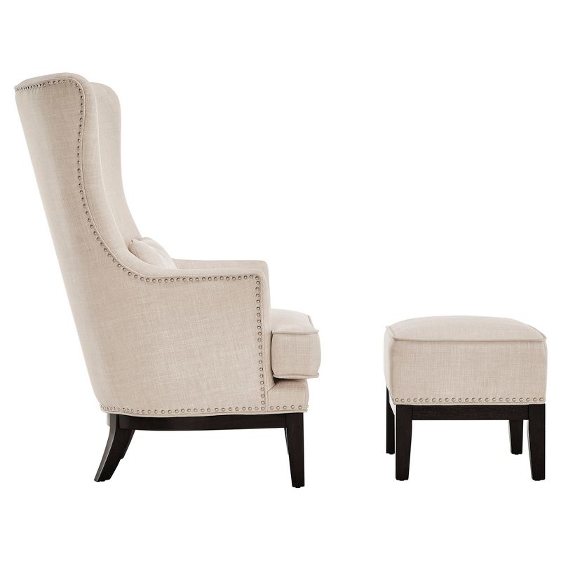 Park Way Grand Armchair with Ottoman Oatmeal - Inspire Q