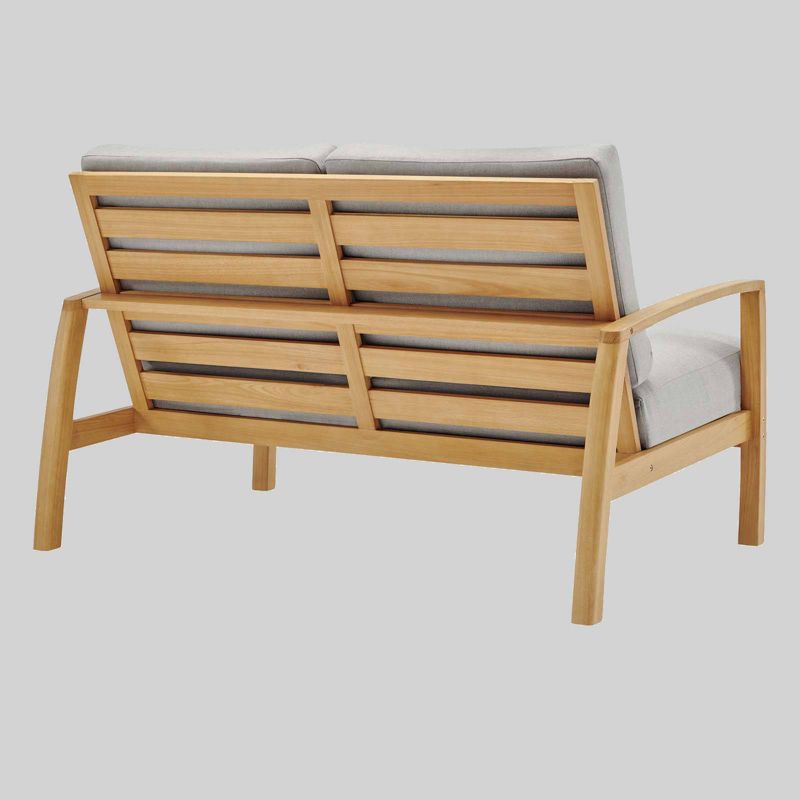 Orlean Outdoor Patio Eucalyptus Wood Loveseat Natural Light Gray - Modway