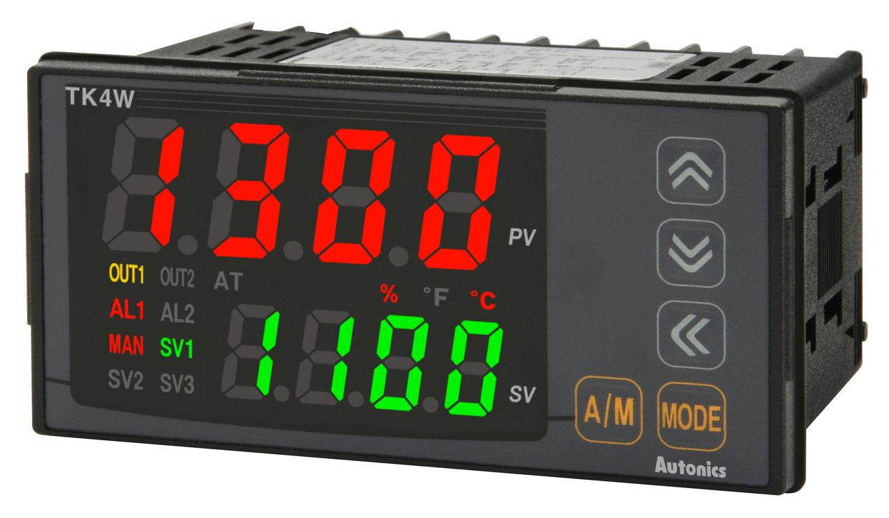 Autonics TK4W-14RN Temp Control, DIN W96XH48mm, 1 Alarm, Relay Contact Output, 100-240VAC..