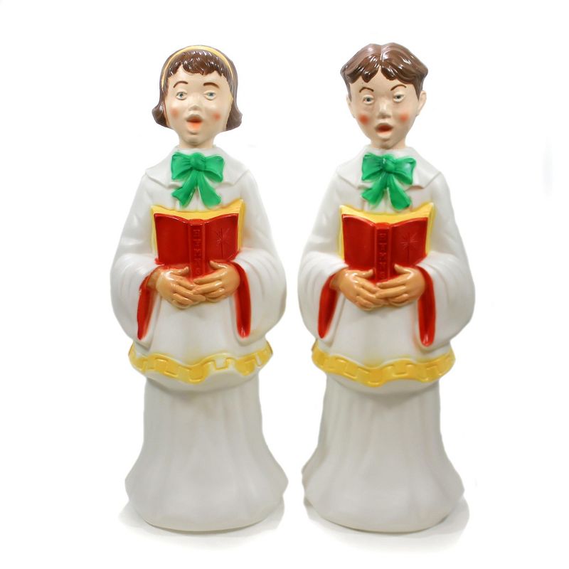 Christmas 30.0" Choir Boy And Choir Girl Set Song Singing Carols  -  Novelty Sculpture Lights