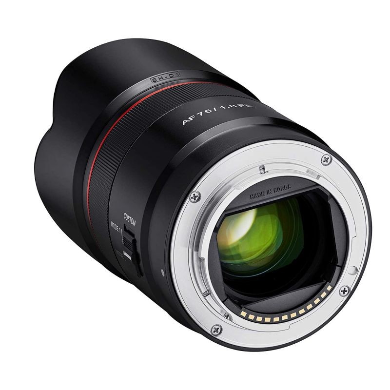 Samyang AF 75mm F1.8 Compact Auto Focus Telephoto Lens for Sony FE Mount, Black (SYIO75AF-E)