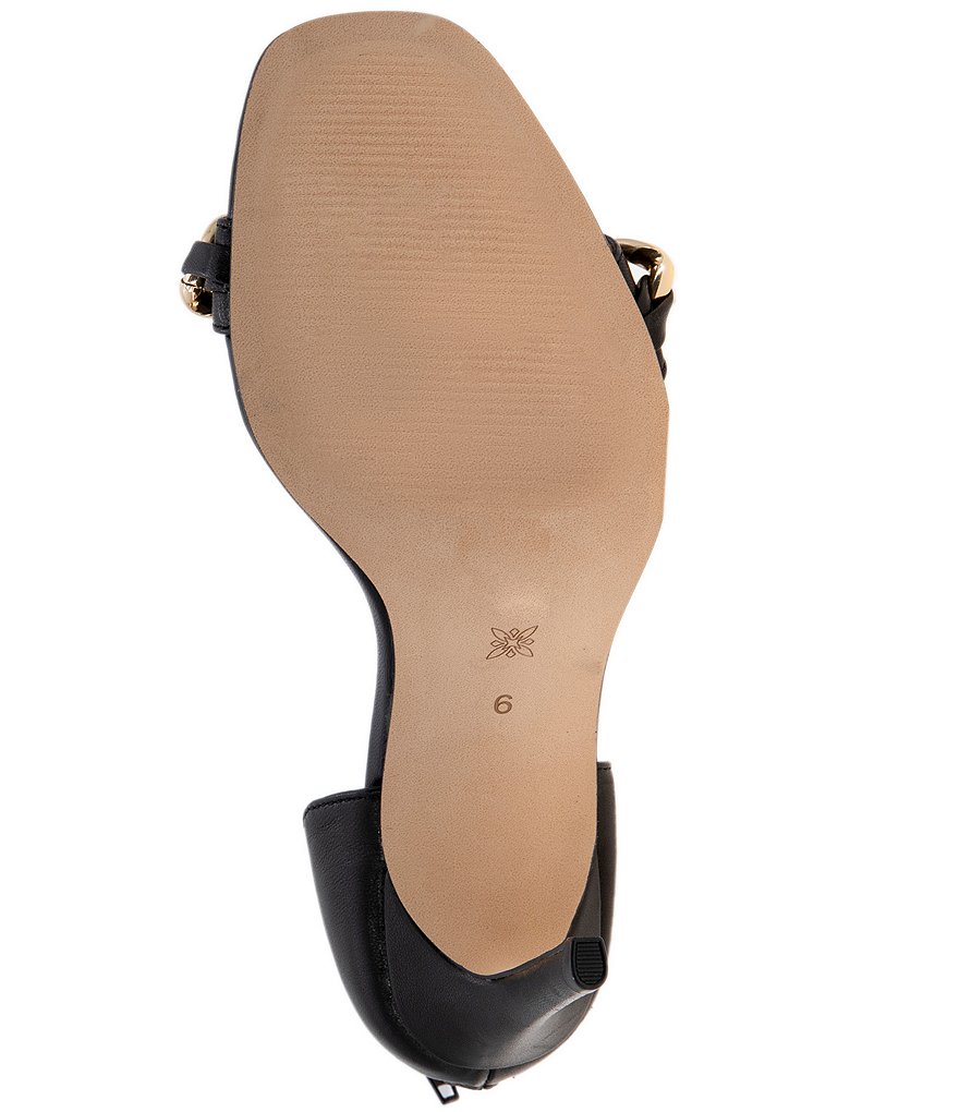 BCBGeneration Isinna Leather Chain Straps Square Toe Dress Sandals