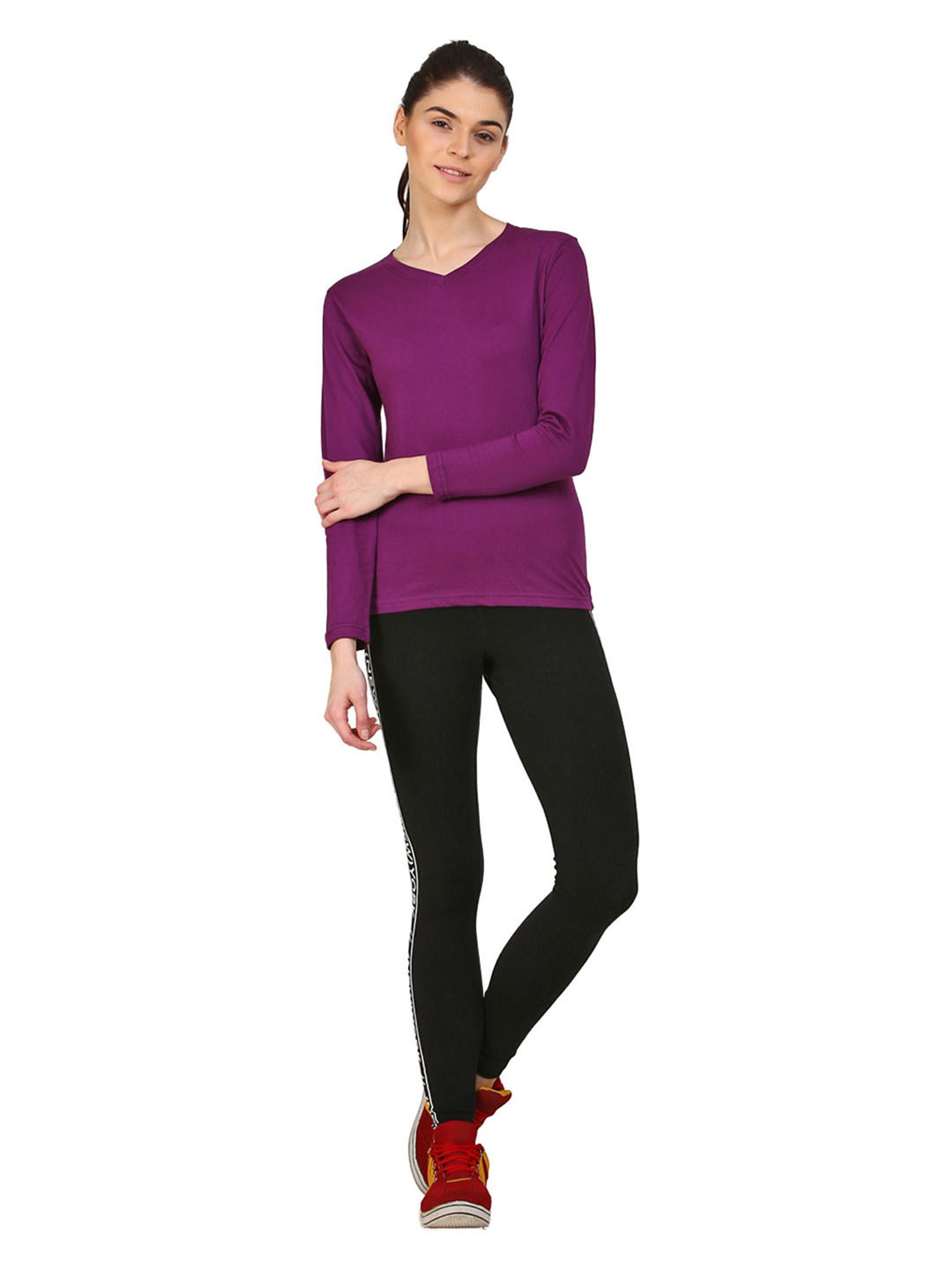 Appulse Purple Cotton Slim Fit T-Shirt