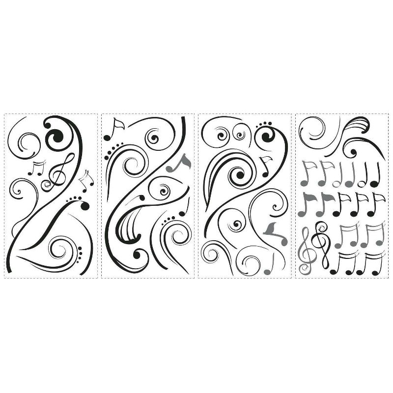 Music Note Scroll Peel and Stick Wall Decal - RoomMates