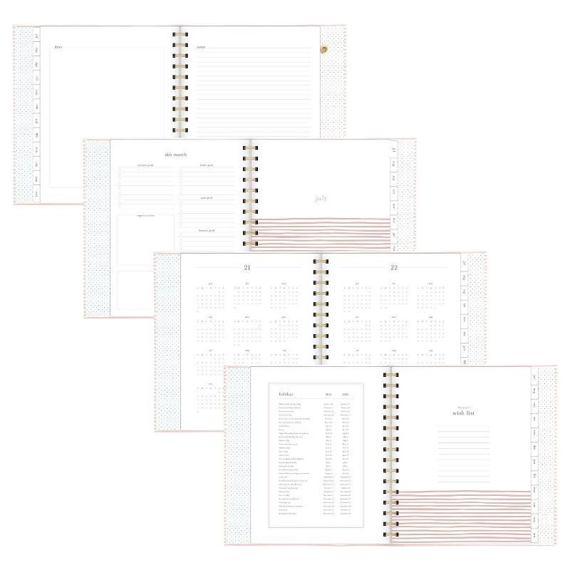2021-22 Academic Planner 8.75" x 6.875" Concealed Wire Weekly/Monthly Pink Stripe - Sugar Paper™