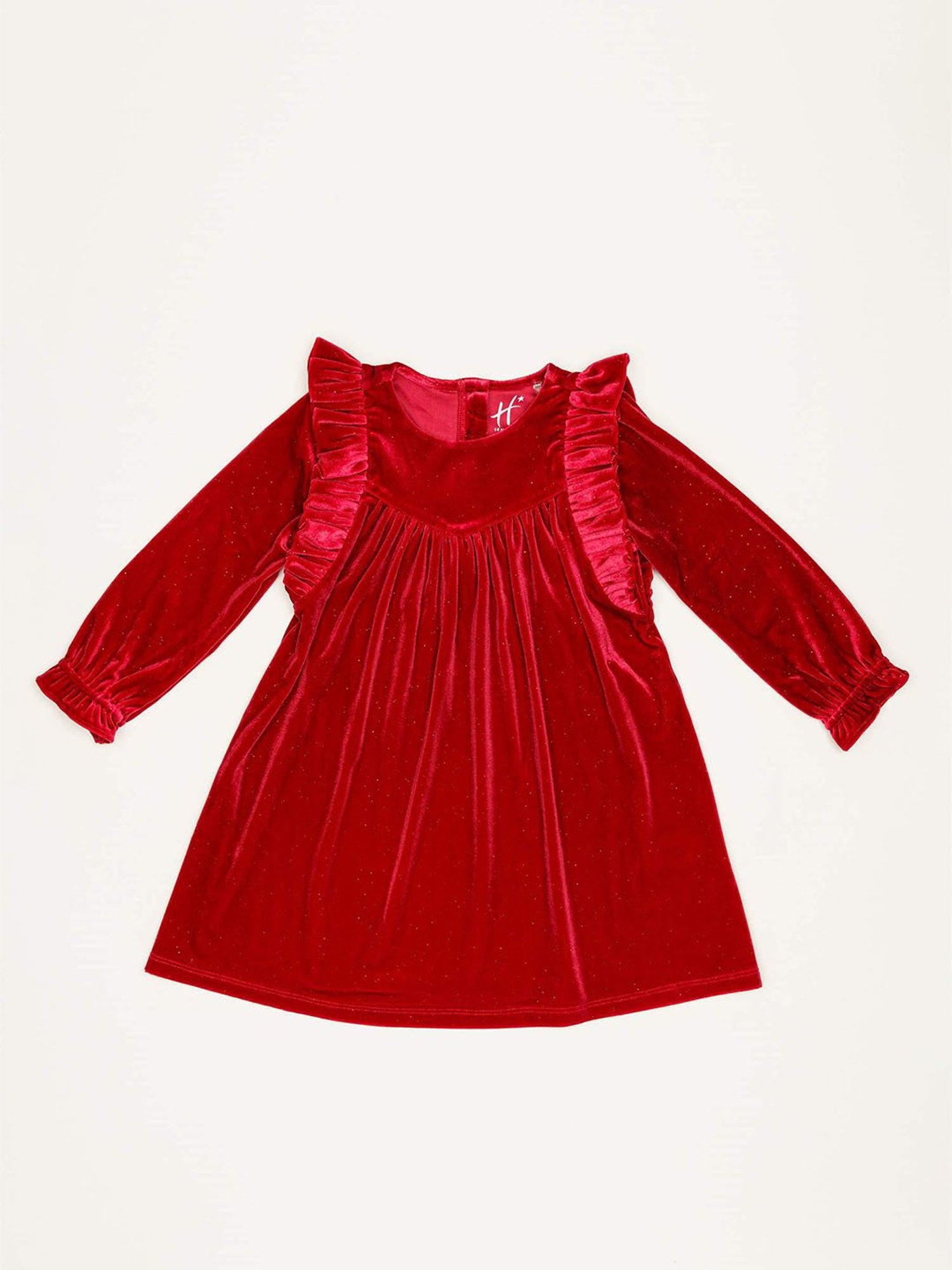 H by Hamleys Infants Girls Red Solid Full Sleeves Dress
