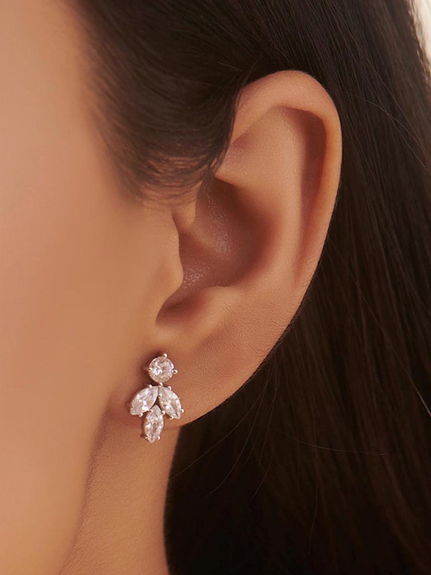 Shaya 92.5 Sterling Silver Walking on Air Leaf Earrings for Women