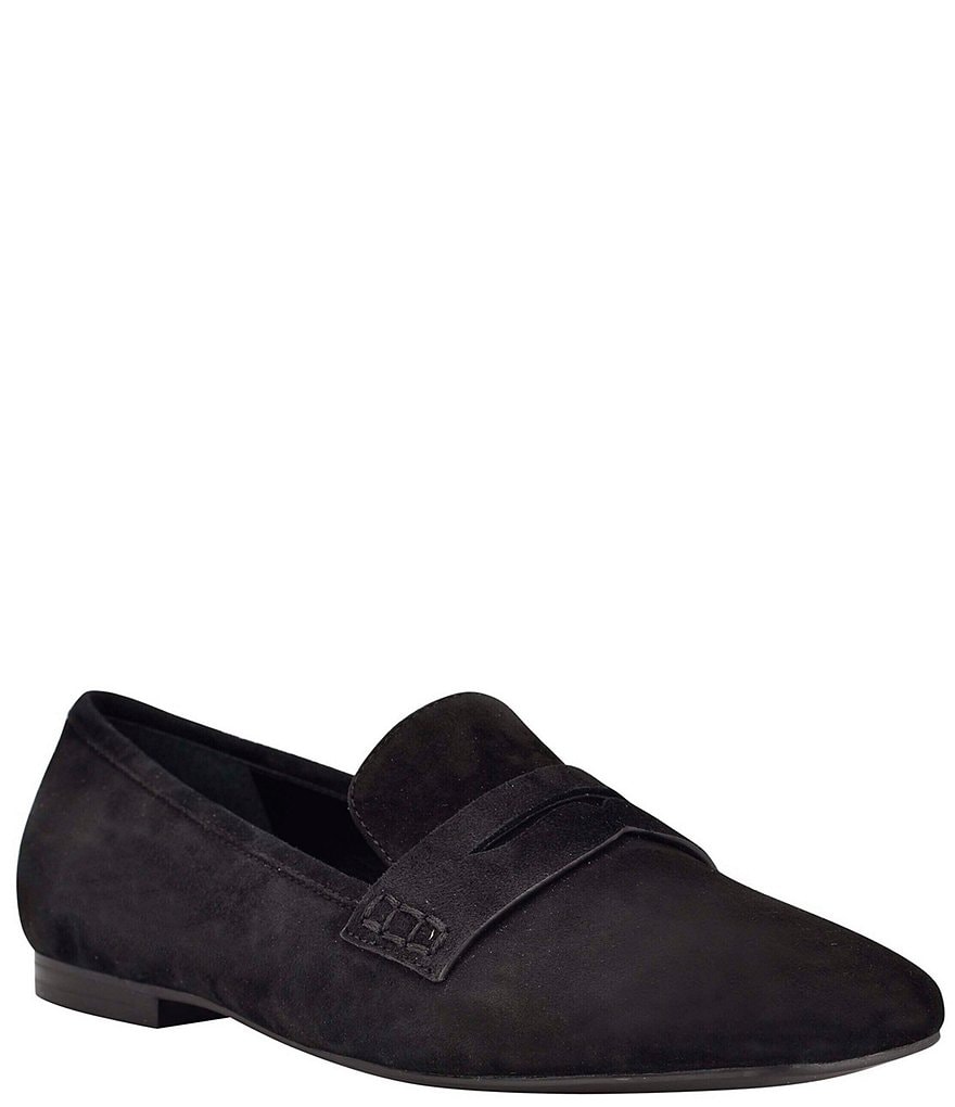 Calvin Klein Fancy Suede Square Toe Penny Loafers