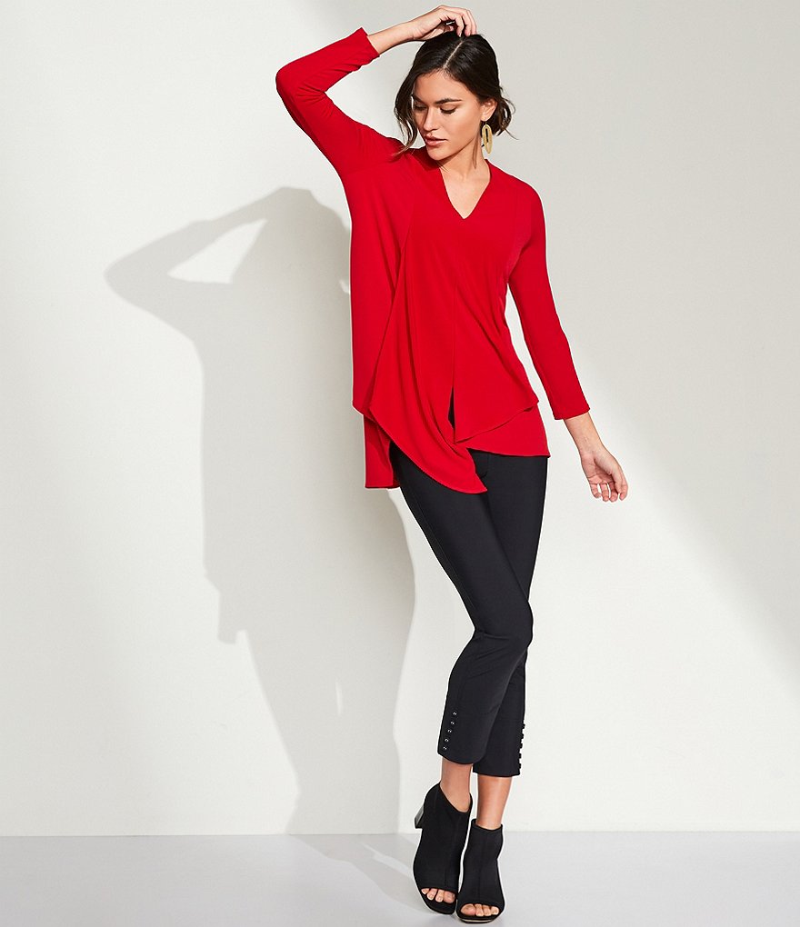 IC Collection Slim Stretch Knit Cropped Pants