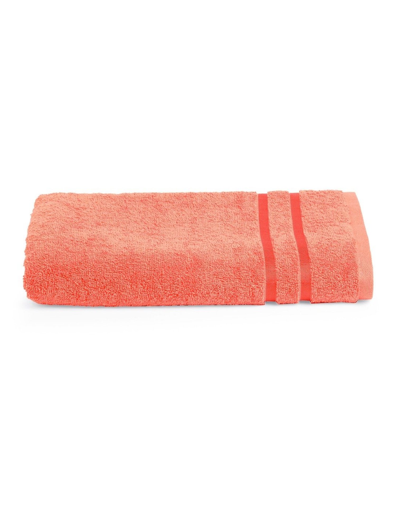 Spaces Atrium Self Orange 500 GSM Cotton Bath Towel - Set of 4